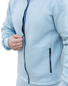 ชุดวอร์มลำลองผู้ชายผ้าฝ้ายฟลีซ เสื้อฮู้ดและกางเกงจ็อกเกอร์ ซิปเต็มตัว ออกแบบชุดกีฬาได้ตามต้องการ - Product Image 3