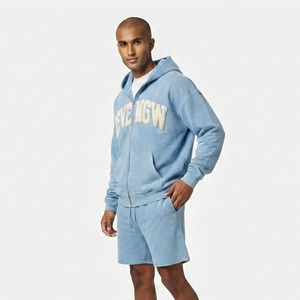 Conjunto de Sudadera y Pantalones Cortos de Felpa Oversize para Hombre, de Algodón Premium, Estilo Urbano Casual, Ajuste Holgado, Conjunto Jogger de Algodón - Product Image 5
