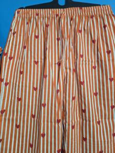 Ensemble de pyjama pour femmes, ensemble de pyjama en coton orange, imprimé cœur mignon, chemise à manches longues boutonnée avec pantalon long pour la Saint-Valentin - Product Image 3