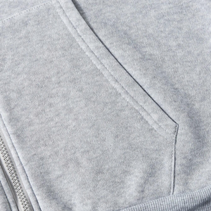 Sudadera con capucha de forro polar para hombre, con cremallera, informal, de manga larga, con cordón, bolsillos tipo canguro, puños y dobladillo acanalados, corte holgado, 100% algodón - Product Image 6