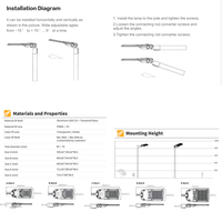 Lámpara LED de Calle Regulable de 300W/200W con Certificación UL/ETL/ROHS/CCC/SAA, Clasificación IP67, Temperatura de Color 2700-6500K, Cuerpo de Aluminio