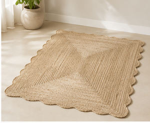 Tapis en jute tressé fait main, rectangulaire, couleur unie, style farmhouse, tapis fin pour usage domestique - Product Image 1