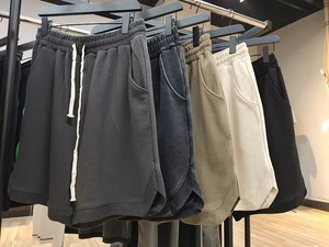 Pantalones Cortos de Felpa de Algodón Premium, Tejido Grueso, con Logotipo Personalizado por Transferencia de Calor, Estilo Urbano, para Venta al Por Mayor - Product Image 3