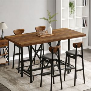 Tavolo da Pranzo Rettangolare ad Altezza Bancone Senza Poggiapiedi - Product Image 2