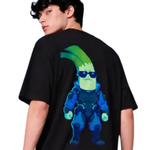 T-shirt graphique oversize pour homme, col rond, manches courtes, imprimé dos motif dessin animé, coupe ample, streetwear décontracté, vêtements de mode personnalisés - Product Image 4