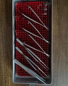 Juego de microinstrumentos oftálmicos de 10 piezas, tijeras de acero inoxidable alemán, pinzas para capsulorrexis, uso hospitalario, manual con bandeja - Product Image 5