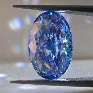 Diamante de laboratorio de 5 quilates, corte brillante ovalado modificado, azul intenso VS2, certificado por IGI, diamante suelto para la fabricación de joyas. - Product Image 3