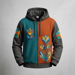 Sudadera con Capucha Oversize de Algodón y Forro Polar para Invierno, Estilo Urbano Americano, Casual y Moderno, con Estampado Puff, LOGO Personalizado Transfronterizo - Product Image 1