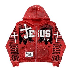 Sweat à capuche pour homme en polaire sherpa de haute qualité, personnalisé avec logo, 100% coton, coupe ample - Product Image 1