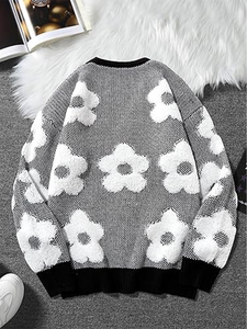 Suéter tipo cárdigan clásico de punto con botones para hombre - Product Image 2