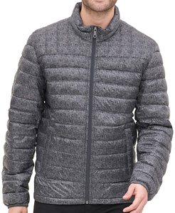 Chaqueta de burbujas para hombre con cuello alto, con capucha, cortavientos, transpirable, informal, para otoño, con cremallera frontal, de nailon/algodón, corte regular, color liso. - Product Image 1