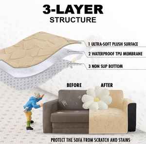 Housse de canapé carrée en fourrure, protection de canapé de luxe en peluche, housse de canapé douce pour salon, housse de canapé personnalisée - Product Image 4