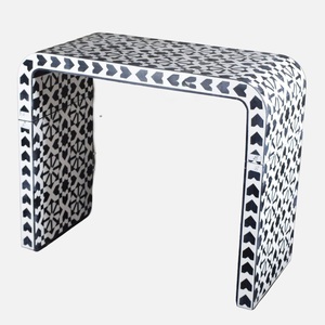 Mesa con Incrustaciones de Hueso de ILAHI, Diseño Moderno con Detalles de Ágata, Almacenamiento Portátil, Muebles para el Hogar - Product Image 3