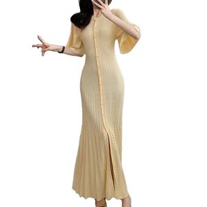 Été Printemps Nouveau Parfum Français Élégant Robe Tricotée Minceur Haut de Gamme Robe Tricotée Creuse Minceur Queue de Poisson - Product Image 5