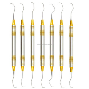 World Precision Surgical Gracey Curettes 7Pcs Stainless Steel Gold Coated Manual Ergonomic Knurled Grip Dental Periodontal - Product Image 4