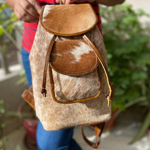 Sac à dos en fourrure de vachette véritable sacs de style occidental sacs d'école unisexe sacs multi-usages produit en vrac en gros - Product Image 4