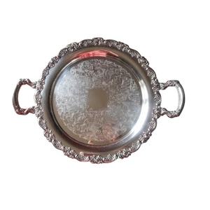 Vaisselle d'hôtel de vente chaude assiettes décoratives de chargeur de service de fruits fabriquées à la main plaque de chargeur de bordure en relief plaquée argent - Product Image 4