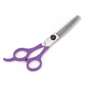 Tijeras de Entresacar Profesionales con Mango de Plástico Morado, Tijeras de Peluquería de Acero Inoxidable, Herramientas de Texturización del Cabello para Salón - Product Image 1