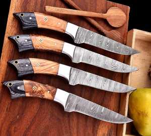 OEM High Quality 4 PCS Professional <b>Kitchen</b> <b>Knife</b> Set With Damascus Steel Blade and Custom Handle <b>Kitchen</b> <b>Knife</b> Set For Hot Sale - Product Image 5