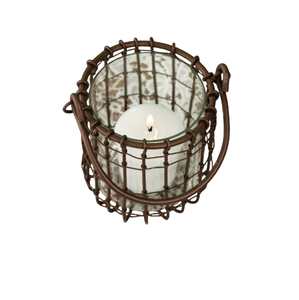 Artisanat – Porte-bougie votif en fer et verre noir fini pour décoration de maison, Noël, mariage – Suspension décorative - Product Image 5