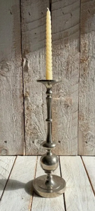 Factory Wholesale Vintage Pewter Metal Pillar Candle Holder – Antique <b>Silver</b> Tall <b>Candlestick</b> Stand for Home Decor & Wedding - Product Image 5