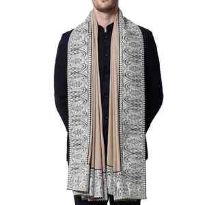 Embroidered Pashmina <b>Wool</b> Shawl Luxury Soft Warm Breathable Traditional Handcrafted Solid Men's Winter <b>Wrap</b> Formal Casual - Product Image 5