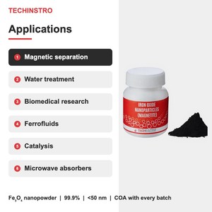 Nanopartículas de Óxido de Hierro Magnetita de Alta Pureza, Nanopartículas de Fe3O4 99.9% <50 nm para Separación Magnética e Investigación Biomédica - Product Image 5