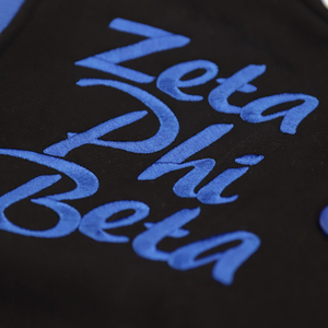 Veste en polaire Zeta Phi Beta pour femmes, style universitaire ZPB, bleu noir, veste de sororité, boutons pression, vêtement d'extérieur décontracté et chaud - Product Image 6