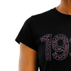 T-shirt noir à manches courtes et col rond pour femme, décontracté, streetwear, style de vie, sport, usage quotidien, vêtements confortables - Product Image 3