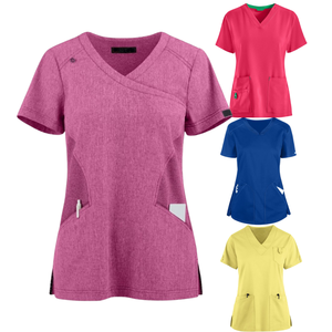 SAOMAI FMF personnalisable femmes gommages médicaux haut chemise ODM/OEM uniformes hospitaliers offre spéciale pour les infirmières - Product Image 1