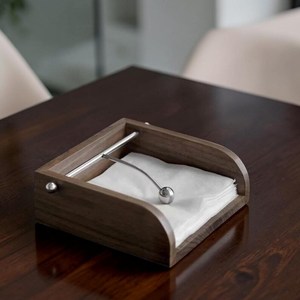 modern natural wood waterproof multifunction cutlery napkin desktop holder - Product Image 5