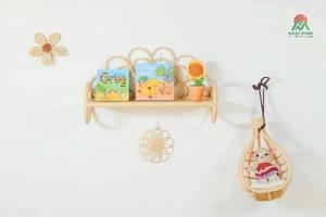 Muñeca Colgante de Ratán, Decoración Bohemia Hecha a Mano, Adorno de Pared, 2 Piezas, Tema de Bebé, Cuna de Pared para Muñecas - Product Image 2