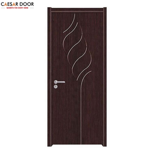 Portes intérieures modernes en MDF, fabrication directe d'usine OEM/ODM, revêtement en mélamine PVC, accessoires de porte en contreplaqué pour appartement/hôtel - Product Image 1