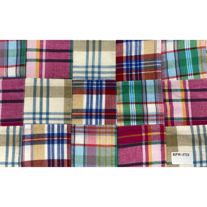 Tissu en flanelle côtelée Dobby à carreaux, largeur 43/44 pouces, léger, en coton tissé biologique et écologique RPW-3721 pour textiles de maison, chemises et sacs - Product Image 1