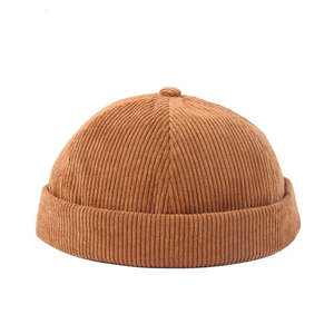Gorro Docker de Pana Personalizable, Gorra de Algodón Suave con 6 Paneles Acanalados, Sin Visera, con Borde Enrollado, Gorro Tipo Skull Cap con Logotipo Personalizado - Product Image 3