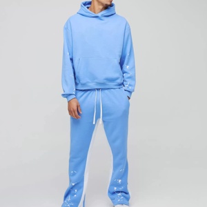 Ensemble de survêtement pour homme en molleton technique OEM, coupe classique, pantalon de survêtement et sweat à capuche, vêtements de sport pour homme - Product Image 3