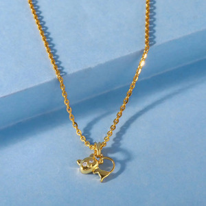 สร้อยคอพร้อมจี้รูปแมวน่ารักประดับเพชร - Product Image 3
