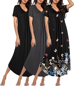 High Quality Comfortable Quick-Dry Lightweight Classic Fit Plus Size Custom Color 1-Piece Long Sleepwear Shirt for <b>Women</b> - Product Image 6