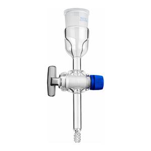 Adaptador de grifo recto de vidrio borosilicato con rosca superior métrica para conexiones de laboratorio - Product Image 1