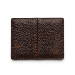 Porte-cartes en cuir véritable fin et minimaliste avec blocage RFID, multi-emplacements, marron, pour cartes de crédit et de visite, usage quotidien, de BD - Product Image 1