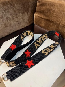 Correa de bolso personalizada con cuentas, hecha a mano, de cuentas de semilla, ajustable, para el hombro, estilo colegial - Product Image 2