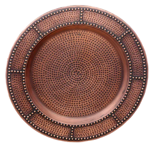 Assiette de présentation dorée opulente et éclatante, dotée d'une finition texturée unique, inspirée des veines du bois, disponible à prix de gros. - Product Image 4