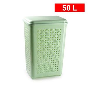Cesto per biancheria Green Square da 50 litri con coperchio e fori di ventilazione per riporre i vestiti - Product Image 1