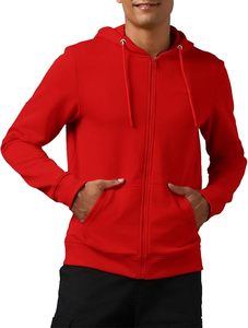New Stylish OEM Service Men's 100% Cotton Long Sleeve Shoulder Slope Neck Tape Solid Color Comfortable Zip Hoodie Bangladesh - Product Image 2