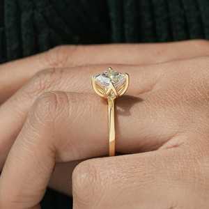 Premium 2.01CT Princess Cut <b>Diamond</b> Floral <b>Ring</b> For Women 18K Solid Gold Wedding Party Surprise Gift For Lovers - Product Image 5