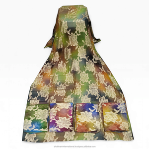 Ensemble Fransawi Garbasaar multicolore 5 pièces avec broderie florale dorée, vêtements de luxe pour mariage et fêtes somaliennes - Product Image 2
