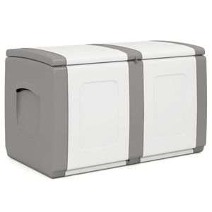 <b>Large</b> Outdoor 53-Gallon PP Deck <b>Storage</b> <b>Box</b> with <b>Lockable</b> Lid and Side Handles Gray-Waterproof - Product Image 4