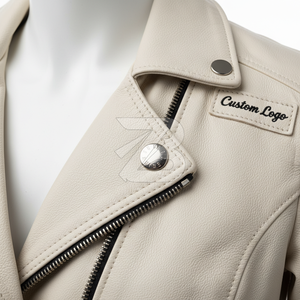 Genuine Leather <b>Women</b> Cropped Moto <b>Jacket</b> Custom Logo OEM ODM Wholesale Contrast Zipper Fashion Outerwear - Product Image 4