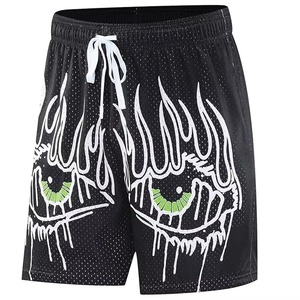 Men Mesh Basketball Shorts <b>Elastic</b> Waist Drawstring Side Pocket Sublimation 3D Digital Printing OEM ODM Factory - Product Image 4