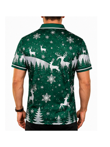 เสื้อโปโลผู้ชายแบบคลาสสิกทรงปกติ ผ้าฝ้าย 100% พิมพ์ลายแบบซับลิเมชั่นตามสั่ง ระบายเหงื่อได้ดี ทรงปกติ - Product Image 5
